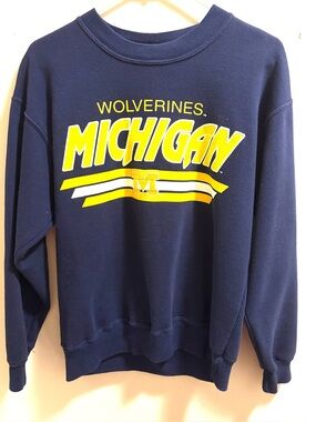 University of Michigan Vintage Crewneck Sweatshirt, Maize and Blue